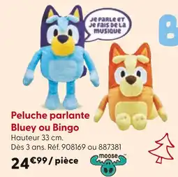 La Grande Récré Peluche parlante bluey ou bingo offre