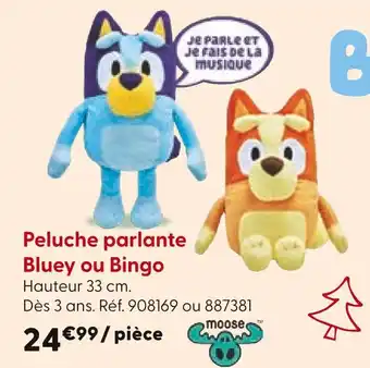 La Grande Récré Peluche parlante bluey ou bingo offre