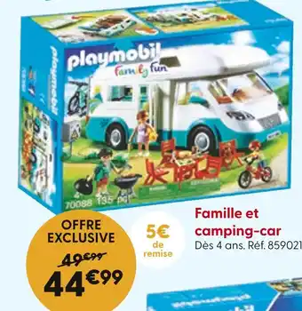 La Grande Récré PLAYMOBIL Famille et camping-car offre
