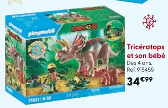 La Grande Récré Playmobil Tricératops et son bébé offre