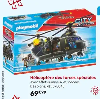 La Grande Récré Playmobil Hélicoptère des forces spéciales offre