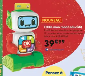 La Grande Récré Clementoni Eddie mon robot éducatif offre