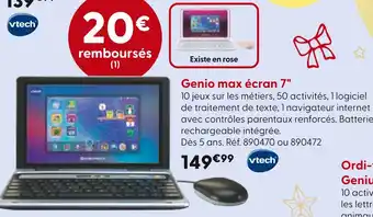 La Grande Récré VTECH Genio max écran 7 offre