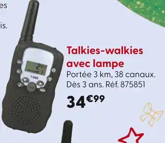 La Grande Récré Talkies-walkies avec lampe offre