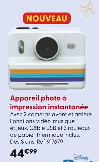 La Grande Récré Appareil photo à impression instantanée offre