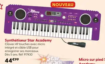 La Grande Récré Star Academy Synthétiseur offre