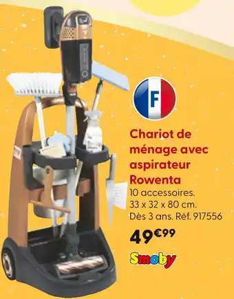 La Grande Récré Smoby Chariot de ménage avec aspirateur Rowenta offre