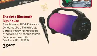 La Grande Récré Enceinte Bluetooth lumineuse offre