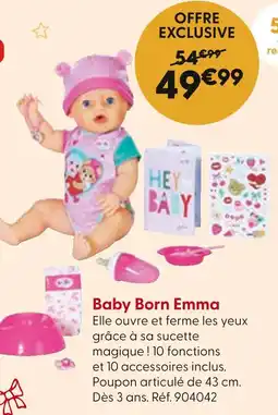 La Grande Récré Baby born emma offre