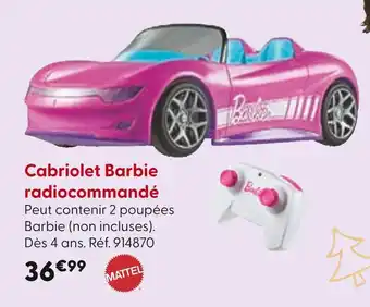 La Grande Récré MATTEL Cabriolet Barbie radiocommandé offre