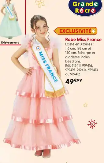 La Grande Récré GRANDE RECRÉ Robe miss france offre
