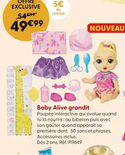 La Grande Récré Baby Alive grandit offre