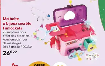 La Grande Récré Ma boîte à bijoux secrète Funlockets offre