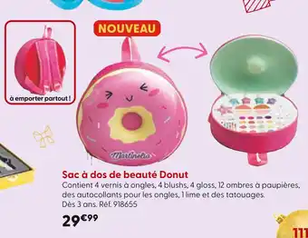 La Grande Récré MARTINELIA Sac à dos de beauté Donut offre