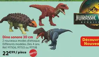 La Grande Récré Mattel Dino sonore 30 cm offre