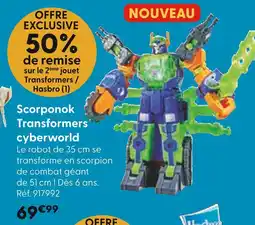 La Grande Récré HASBRO Scorponok Transformers cyberworld offre