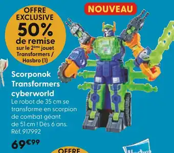 La Grande Récré HASBRO Scorponok Transformers cyberworld offre