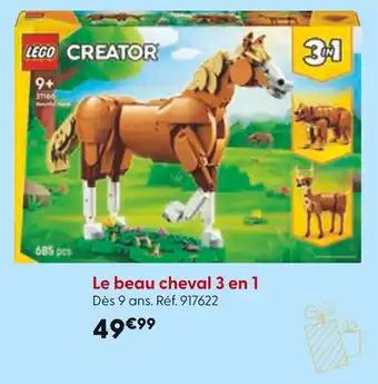 La Grande Récré LEGO Le beau cheval 3 en 1 offre