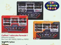 La Grande Récré LA GRANDE RECRE Coffret 7 véhicules Formule 1 offre