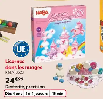 La Grande Récré HABA Licornes dans les nuages offre