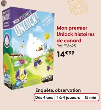 La Grande Récré Mon premier Unlock histoires de canard offre