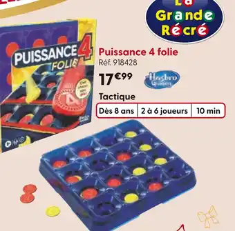 La Grande Récré HASBRO GAMING Puissance 4 folie offre