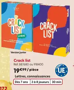 La Grande Récré Crack list Version junior offre