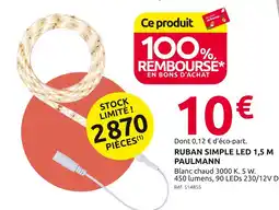 Mr Bricolage PAULMANN Ruban Simple LED 1,5 M offre
