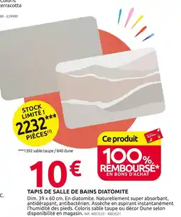 Mr Bricolage Tapis de salle de bains diatomite offre