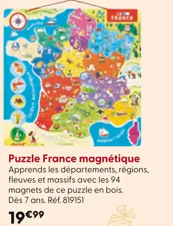 La Grande Récré Puzzle France magnétique offre