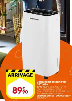 Weldom Optimea Déshumidificateur d'air offre