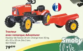 La Grande Récré SMOBY Tracteur avec remorque Adventurer offre