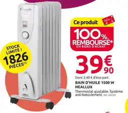 Mr Bricolage HEALLUX Bain d'huile 1500 W offre