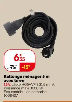 Weldom Rallonge ménager 5 m avec terre offre