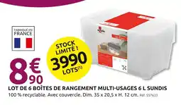 Mr Bricolage SUNDIS Lot de 6 boîtes de rangement multi-usages 6 L offre