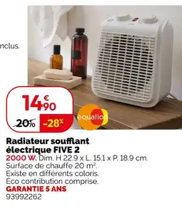 Weldom Equation Radiateur soufflant électrique FIVE 2 offre