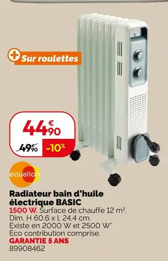 Weldom Equation Radiateur bain d'huile électrique BASIC offre