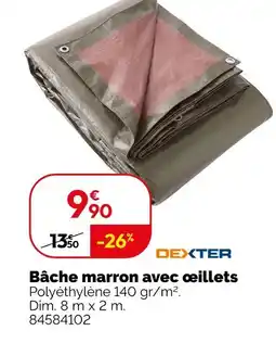 Weldom Dexter Bâche marron avec œillets offre