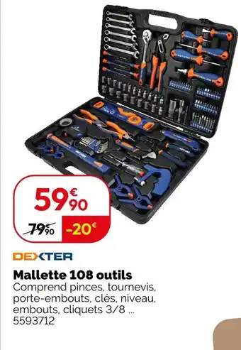Weldom DEXTER Mallette 108 outils offre