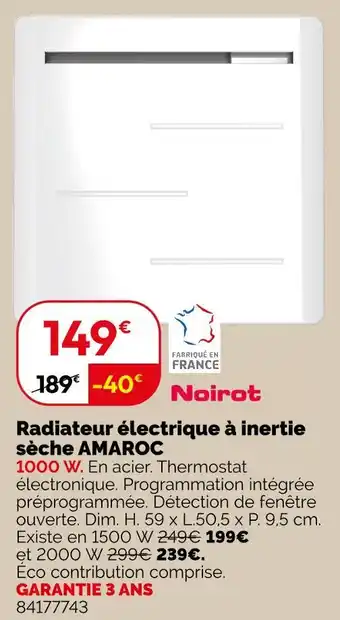 Weldom NOIROT Radiateur électrique à inertie sèche AMAROC offre