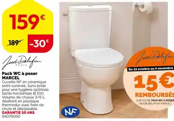 Weldom JACOB DELAFON Pack WC à poser MARCEL offre