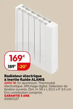 Weldom ALANIS Radiateur électrique à inertie fluide offre