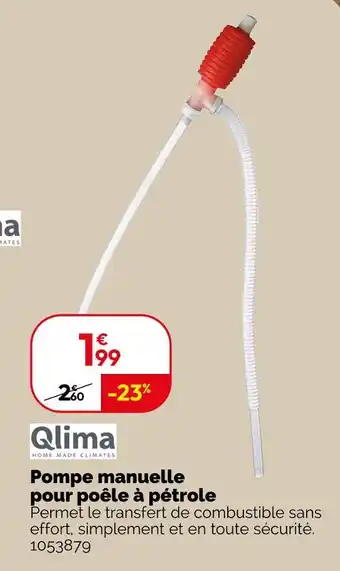 Weldom Qlima Pompe manuelle pour poêle à pétrole offre