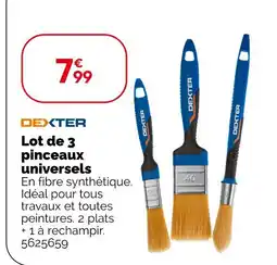 Weldom DEXTER Lot de 3 pinceaux universels offre