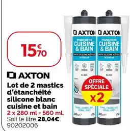 Weldom AXTON Lot de 2 mastics d'étanchéité silicone blanc cuisine et bain offre