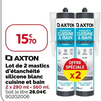 Weldom AXTON Lot de 2 mastics d'étanchéité silicone blanc cuisine et bain offre