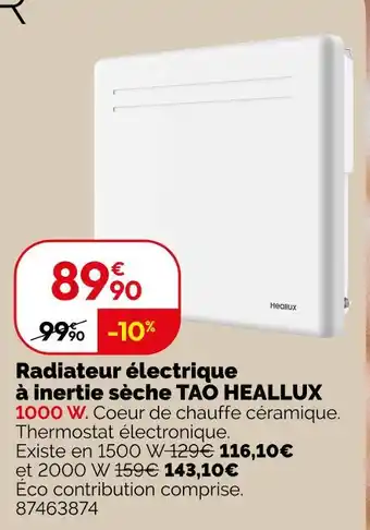 HEALLUX Radiateur électrique à inertie sèche TAO