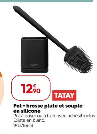 Weldom TATAY Pot + brosse plate et souple en silicone offre