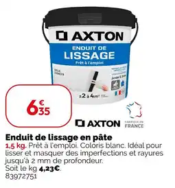 Weldom AXTON Enduit de lissage en pâte offre