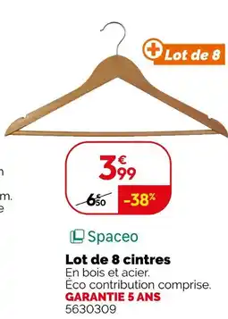 Weldom Spaceo Lot de 8 cintres offre